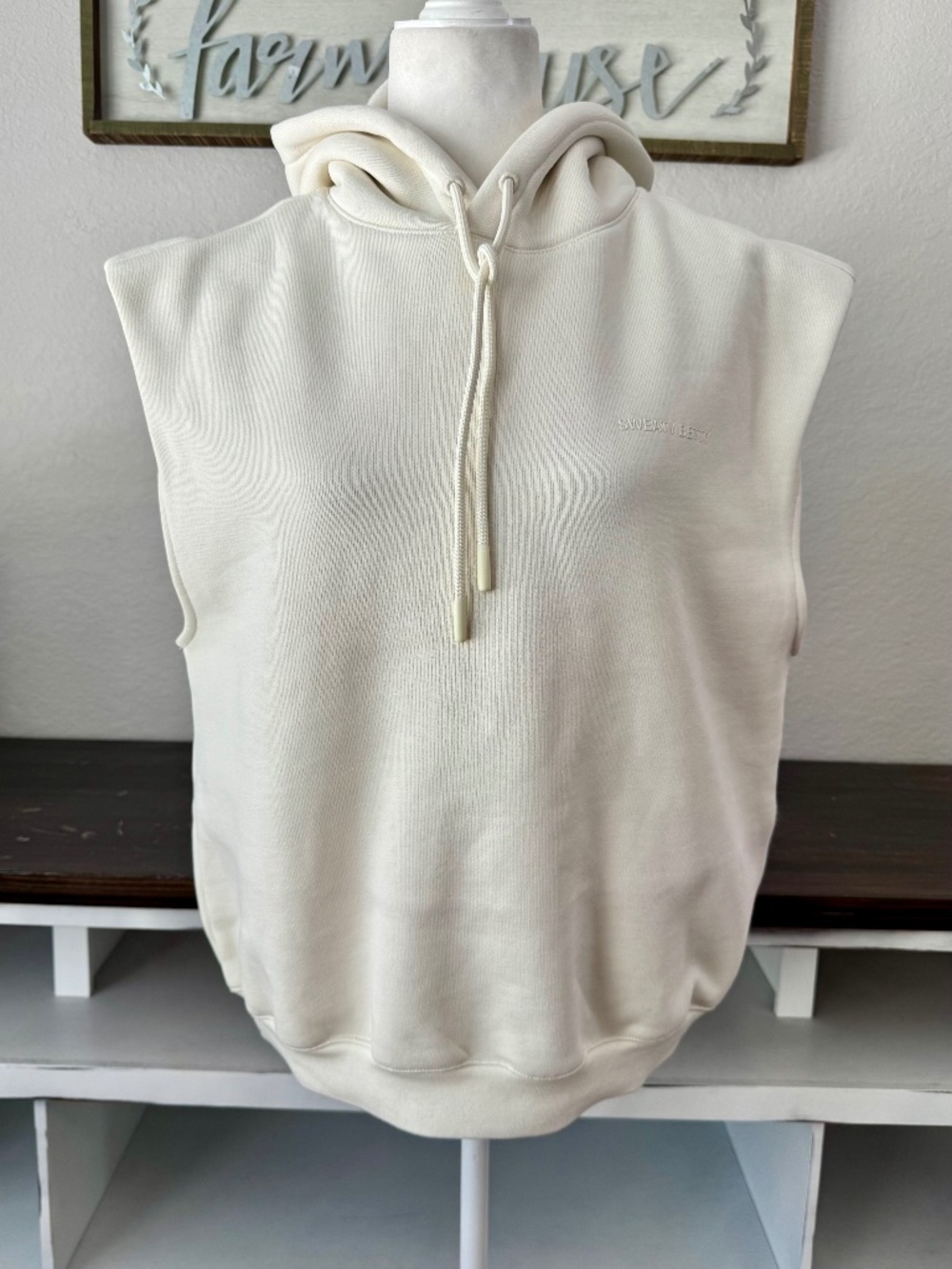 New Sweaty Betty‎ Elevated Sleeveless Hoody Lilly White Women's Size 4 G